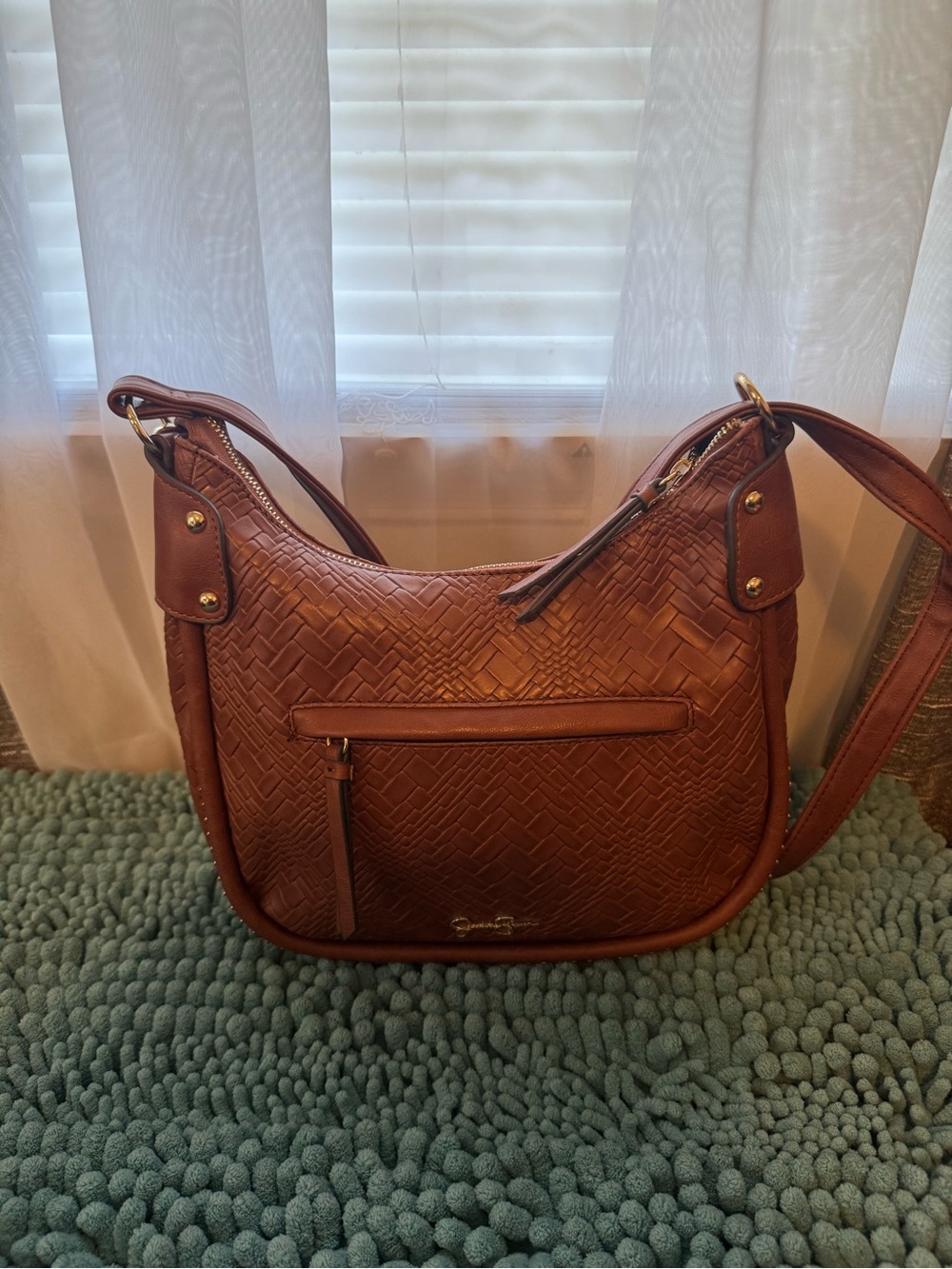Jessica Simpson Brown Woven Hobo Shoulder Bag